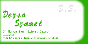 dezso szamel business card