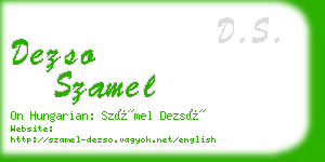 dezso szamel business card